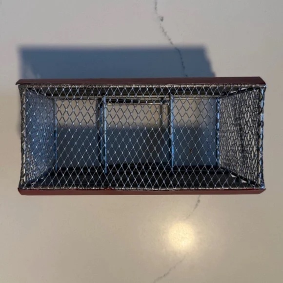 Russ Berrie | Vintage Handpainted USA Patriotic Flag Metal Utensil Basket - Picture 6 of 10